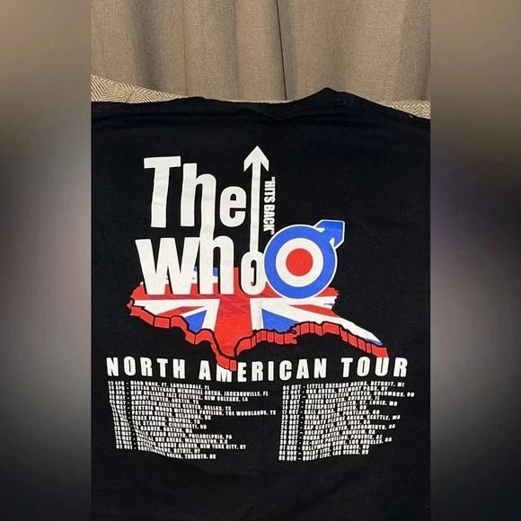 2017 THE WHO HITS BACK NORTH AMERICAN TOUR SHORT SLEEVE CONCERT TSHIRT MED - Picture 2 of 5
